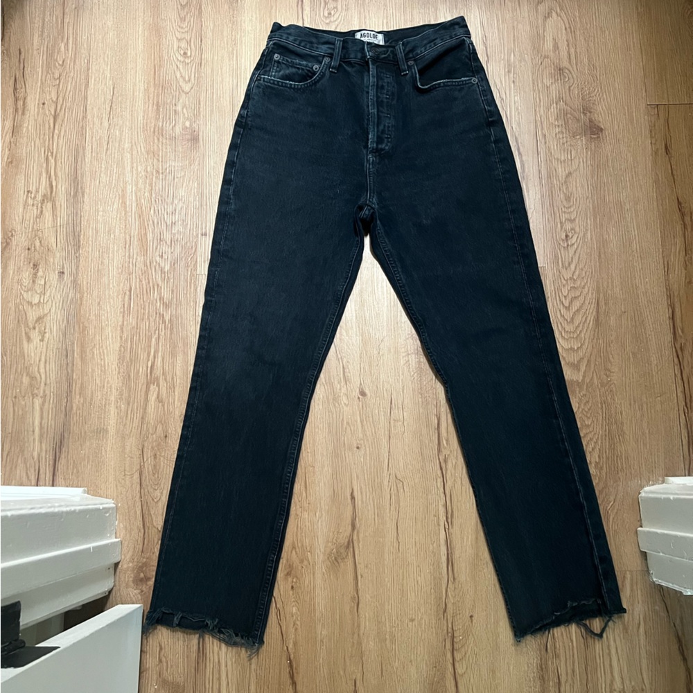 Agolde Women's Dark Blue Straight Leg Jeans